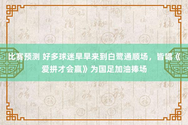 比赛预测 好多球迷早早来到白鹭通顺场，皆唱《爱拼才会赢》为国足加油捧场