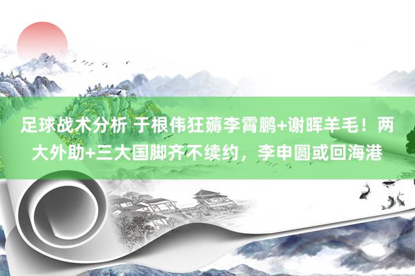 足球战术分析 于根伟狂薅李霄鹏+谢晖羊毛！两大外助+三大国脚齐不续约，李申圆或回海港