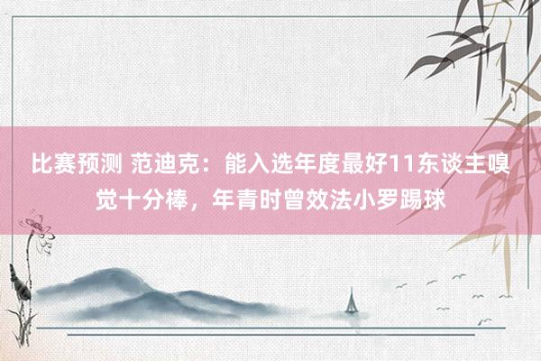 比赛预测 范迪克：能入选年度最好11东谈主嗅觉十分棒，年青时曾效法小罗踢球