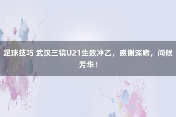 足球技巧 武汉三镇U21生效冲乙，感谢深嗜，问候芳华！