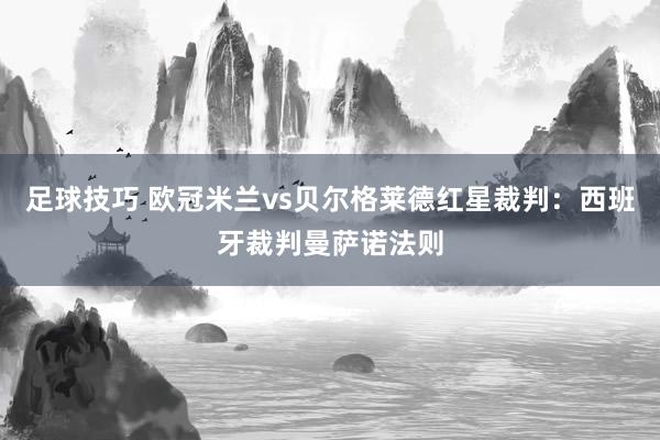 足球技巧 欧冠米兰vs贝尔格莱德红星裁判：西班牙裁判曼萨诺法则