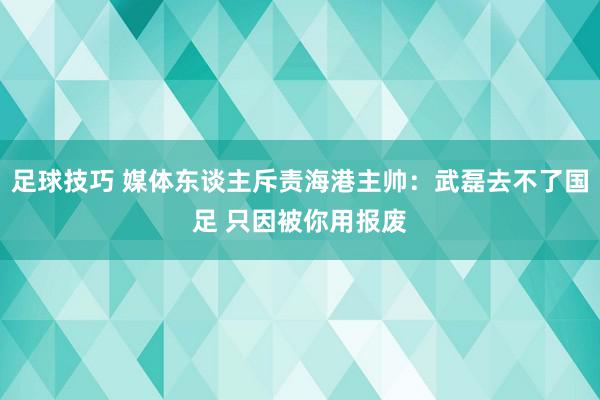 足球技巧 媒体东谈主斥责海港主帅：武磊去不了国足 只因被你用报废